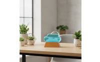 Weather Glass with Wood Base Tabletop Nebula Weather Bottle Clear Weather Predictor Bottle for Desk, Office, Bedside Table