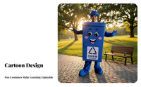 Comfortable Trash Can Mascot Costume Lightweight Garbage Can Cartoon Outfit Easy to Wear Waste Sorting Mascot Suit Breathable Material for Children, Educators, Educational Activities, Promotional Events, Accessible Ing Ceremonies, Halloween
