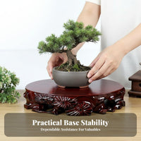 Plant Pot Pedestal Sturdy Wood Base Elevates Greenery for Home