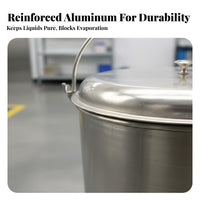 Sealed Lid Aluminum Oil Container Thickened Material Lidded Aluminum Barrel Heavy Duty Blast-Resistant Proof Container Rust-Resistant for Gas Station Attendants Plant Operators, Safety Personnel, Oil Plants, Workshops, Factories