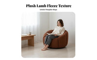 French Cream design Pumpkin rotating Armchair Plush Texture Living Room Seating Soft Fabric Upholstery Accent Chair Ergonomic Design for Homeowners, Interior Designers, Readers, book alcove, Lounge Area, Home inactiveice, Apartment