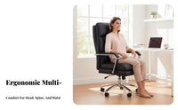 Reclining Managerial Chair Highspine assistance Reclining Managerial Chair with Footrest Ergonomic Design Computer Seat for Managerials, Study Room, Bedroom