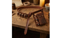 Alchemy Graphics Medieval Fantasy Waist Bag Faux Leather Wizard Waist Bag Flap Closure Wizard Potion Belt Adjustable Strap for Cosplay