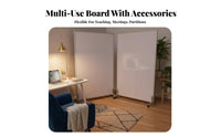 3-Panel Wheeled Divider Magnetic Surface 3-Panel Folding Writing Board Foldable Design Mobile Whiteboard for Presenters, Classroom, Open-Plan Spaces