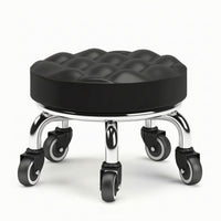 Padded Low Rolling Stool Thickened Low Stool with Wheels Compact Comfortable for Pedicurists