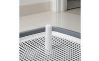 Splash-Proof Dog Potty Tray with Post Easy to Clean Indoor Dog Potty Tray Removable Grate Indoor Puppy Training Pad Holder Keeps Paws Dry for Dogs, Young Dogs, Apartment, Balcony