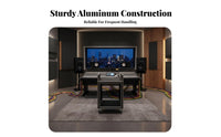Aluminum-Reinforced Frame Rolling Amplifier Cabinet ruggedDuty Construction travel case high-grade Audio Equipment Rack Portable for Sound Engineers, Event Technicians, Touring, in-person Performances, in-person music events, on the travel