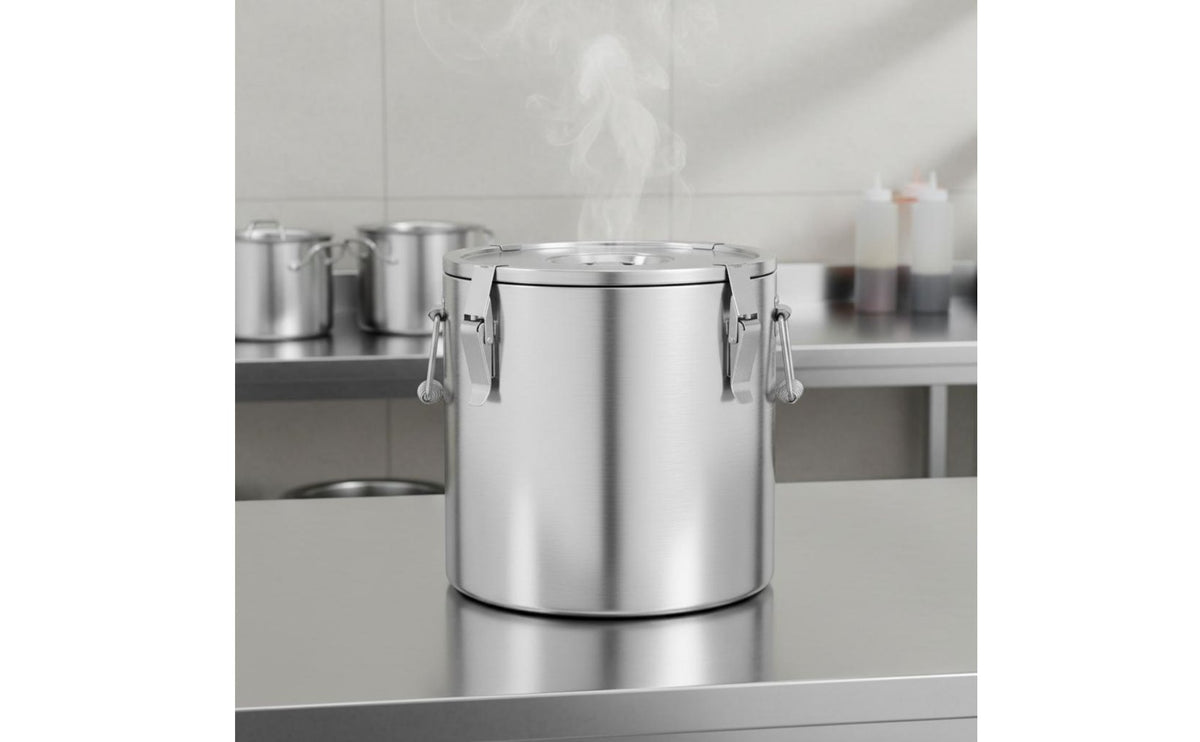 Stainless Steel Insulated Barrel High Temperature Resistant Professional Insulated Food Pot Locking Lid Soup Container