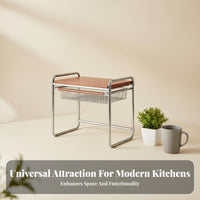 Space Saving Microwave Oven Rack Carbon Steel Frame 2-Tier Kitchen Counter Shelf Vintage Design 2 Tier Appliance Rack Easy to Assemble for Home Cooks, Apartment Dwellers, Homeowners, Small Areas, Pantry, Office, Dining Room