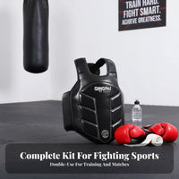 Long-Lasting Sanda Safeguarding Gear Set Shock Absorbing Full Safeguarding Gear Set Thick Padding Boxing Sparring Equipment Kit Adjustable Fit for Adults, Young Athletes, Beginners, Competition