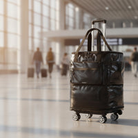 Collapsible Foldable Travel Bag with Wheels Compact Trolley Bag Portable Swivel-Wheel Suitcase Lightweight for Travelers