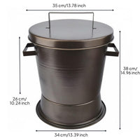 Briquettes Quencher Bucket Heat-Resistant Metal Briquettes Smothering Within spaceSaving Design Ash Seal Bucket for BBQ Shop Owners