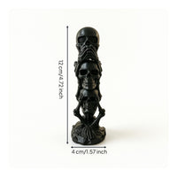 3D-Printed Stacked Skull Sculpture Spooky Skull Sculpture Compact Skeleton Ornament Decorative for Entryway