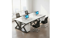 Multi-Person Office Desk Modern Minimalist Design Modular Computer Desk Wide Desktop K-Configuration Base Workstation for Employees, Coworking Space