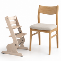 Baby Highchair, Growing Children's Highchair Height-Adjustable, Baby Chair from Natural Material with Harness and Removable Tray, 79x46x49cm