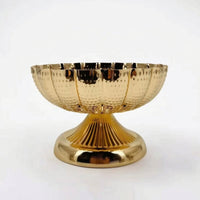 Decorative Bowl with Pedestal Hammered Gold Pedestal Centerpiece Footed Bowl Fluted Wide-Mouth for Event Planners