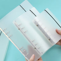 Translucent Frosted PP Loose-Leaf Notebook with Elastic Band, Portable Planner