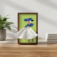 Wooden Tissue Box Holder Framed Front Panel Rectangular Tissue Box Holder Vertical Design