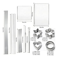Stainless Steel Clay Tool Kit with Acrylic Roller Smooth Synthetic Clay Cutter Tools Transparent Acrylic Roller Clear for Crafters, Potters, Students, Home DIY, Pottery Studios, Art Classes