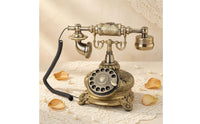 Ornate Antique Phone Message Book Bronze and Gold-Toned Rotary Desktop Telephone Resin Body Vintage Rotary Phone Ornament Metal Accessories