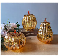 Halloween Pumpkin Lantern Glass LED Decoration