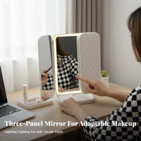 Shell-Shaped three-panel Mirror Built-in light-emitting diode Lights three-panel Lighted Mirror for gentlemen