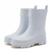 Wear-Resistant Ankle-High-Calf Rain Boots Easy to Clean Women's Ankle-High Calf Rain Boots Fashionable Design Fashion Rainboots Comfortable Insole for Kitchen Work, Outdoor, Gardening