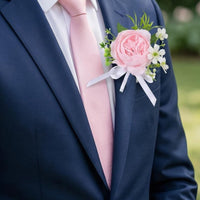 Wedding Corsage Handmade Rose Boutonniere Corsage with Ribbon Rustic Floral Accessory Elegant for Bridesmaids, Ceremony, Prom