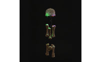 Halloween Wind Chime with Skulls Light-up Electric Wind Chime Creepy Hanging Skull Decoration for Party Hosts, Doorways