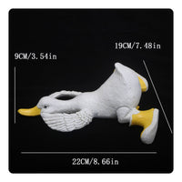Duck Statue with Boots Playful Duck Sculpture with Rain Boots Weather-Resistant