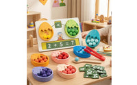 Dinosaur Egg Sorting Set Smooth Painted Finish Color Matching Dinosaur Toy Arithmetic Symbols Counting Game for Young Children