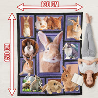 Easter Rabbit Blanket Bunny Decor Throw Blanket Super Warm Soft Plush Lightweight Fleece Flannel Animals Blanket Rabbit Gifts for Women Girls Boys Men Kids for All Season Couch Bedding