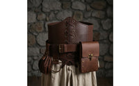 Steampunk Belt with Pockets Medieval-Fantasy Cosplay Belt with Skirt Clip Laced Fanny Pack for Cosplayers