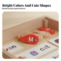 Hand-Eye Coordination Alphabet Fishing Game Fine Movement Skills Development Fishing Game Learn to Spell Alphabet Learning Toy Strong Attractive Components for Toddlers, Preschoolers, Home School, Classroom