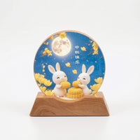 Acrylic Night Light with Wooden Base Illuminated LED Night Light Printed