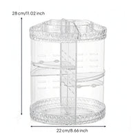 Cosmetic Storage Holder Clear Rotating Organizer Spinning Organizer Multi-Compartment for Makeup Lovers, Dressing Table