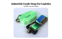 Secure Fastening Ratchet Lashing Strap with J-Hooks High Tensile Strength Ratchet Lashing Strap Wear-Resistant for Trailers, Tow Vehicle