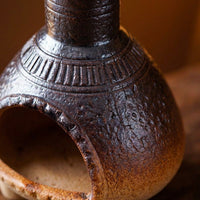 Clay Chimenea Palo Santo Holder – Ceramic Incense Burner with Chimney for Sage, Wood Sticks, Cones – Handcrafted Smudge Pot for Yoga, Meditation, Aromatherapy