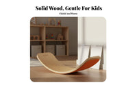 Great Birthday Gift Wooden Balance Board Long-Lasting Curved Rocker Board Versatile Toddler Rocker Toy Fosters Creativity for Toddlers