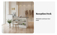 Wide Countertop Salon Reception Counter Sturdy Construction Modern Checkout Counter Wear-Resistant Modern Shop Front Desk Multi-Purpose for Receptionists, Business Owners, Office Managers, Lobby