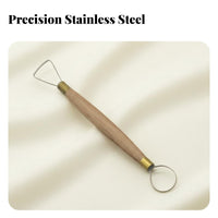 Clay Scraper Tool Stainless Steel Heads Wooden Handle Pottery Trimming Tools