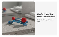 Fruit Hair Fastener Sweet and Cool Design Summer Fruit Hair Barrette Wavy Barrette Fun Design Versatile for Girls, Everyday Wear
