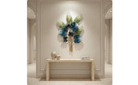 Metal Leaf Wall Gilded Finish Polished Metal Foliage Wall Art Modern Style for Living Room