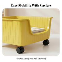 under-table Rolling cart with casters Wheeled Book container Movable for Students, Kids