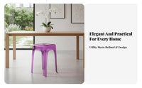 Stackable Transparent Square Stool Thickened and long-specter stooling Transparent phantom Stool Space-Saving Backless Chair Easy to Clean for Apartment Dwellers, Interior Designers, Dining Room, Small areas, Home Bar, Restaurant