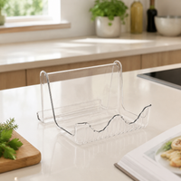 Lid Stand, Multi Functional Pot Lid & Utensil Rest, Heat Resistant Non-Slip Kitchen Organiser, Modern Minimalist Spoon Rest
