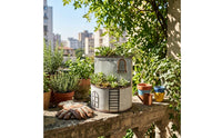 Distressed Finish Castle Flower Pot Drainage Hole Double-Layer Planter Balcony Accent Rustic Iron Planter Window Pattern