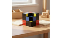 Early Learning Educational Binomial Cube Wooden Material Educational Trinomial Cube Algebraic Block Set for Preschoolers, Kindergarteners, Toddlers, Daycare, Classroom, Homeschool