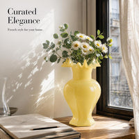 Vintage French Style Ribbed Glass Vase for Hydroponic or Floral Arrangements