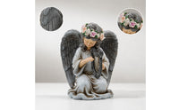 Outdoor Angel Statue with Solar Light Lighted Solar Angel Statue Weatherproof Lawn Ornament Freestanding for Pathways